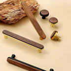 Kitchen Closet Dressing Table Wooden Furniture Handles Walnut Cabinet Door T Bar Wood Knobs Pulls Wardrobe Cupboard Drawer Pulls