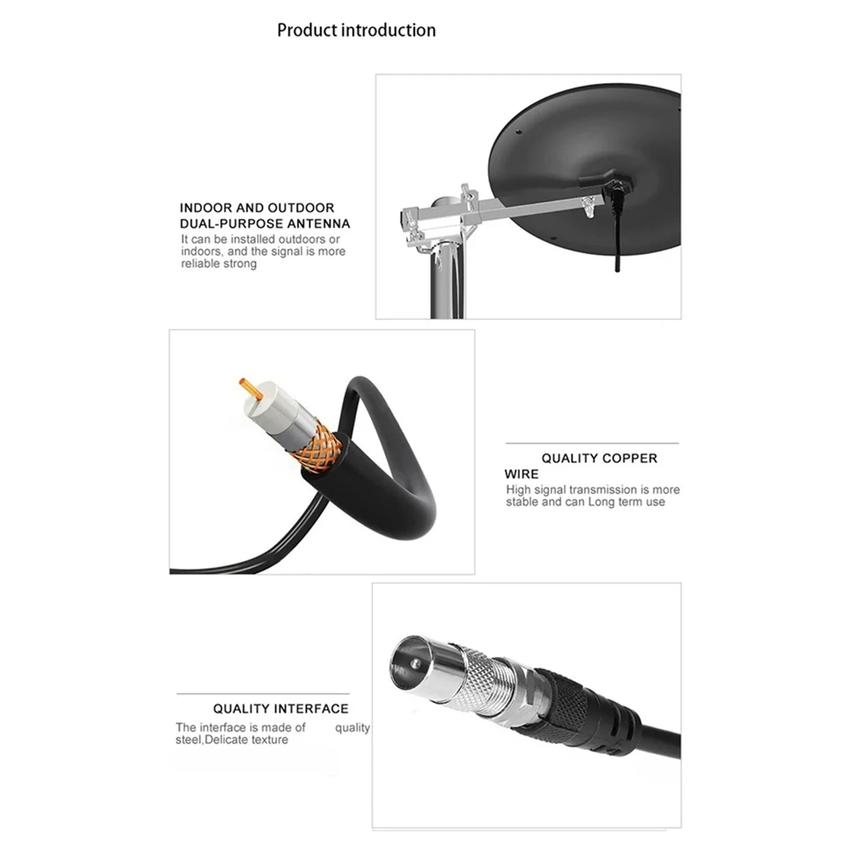 CCDD New Outdoor TV Antenna Amplified HDTV Digital Antenna 10M High Quality Coaxial Cable Ooutdoor/Indoor TV Anteena