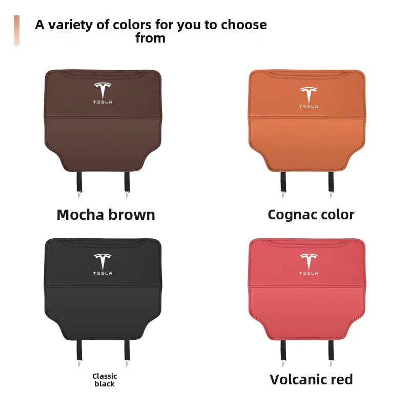 Car Seat Back Protection Anti-Kick Pad Rear Seat Storage Bag  For Tesla Model S Model X Model Y Cybertruck Model 3 Model Y