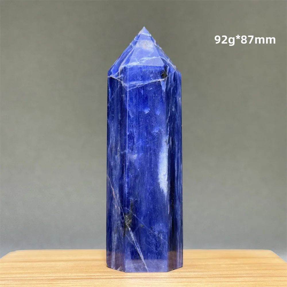 Blue Veins Stone Obelisk Natural Mineral Quartz Home Feng Shui Decorative Gift Reiki Treat Witchcraft Magic Wand