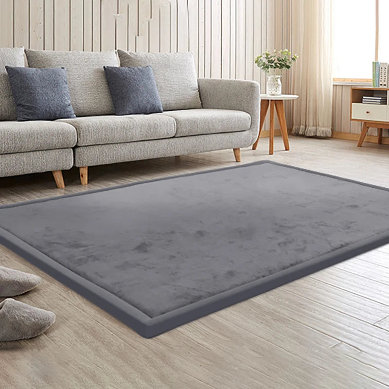 Large Coral Velvet Solid Carpet - Living Room, Bedroom & Sofa Floor Mat | AlluCanFind