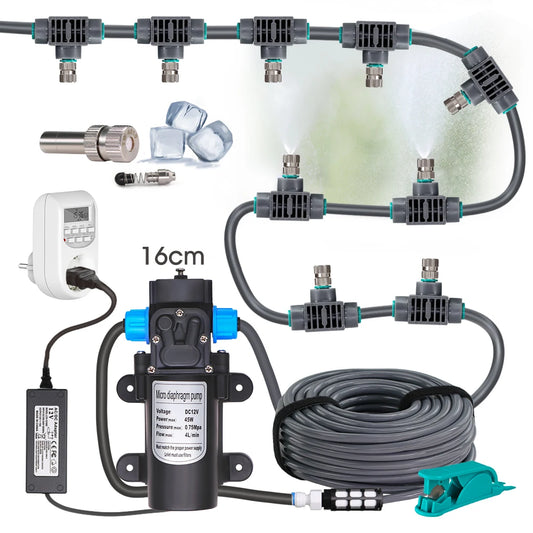 110-240V 45W Self-priming Pump Garden Greenhouse Plants Micro-Irrigation Kit Rapid Insertion 0.15MM Spray Nozzle Watering System