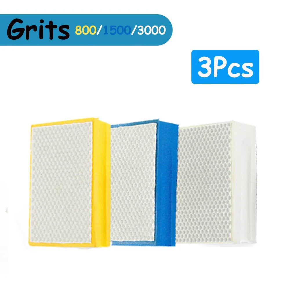 Professinal 1-7Pc Diamond Hand Polishing Pad Marble Stone Ceramic Abrasive Sanding Disc Tile Glass Abrasive Grind Block Polisher