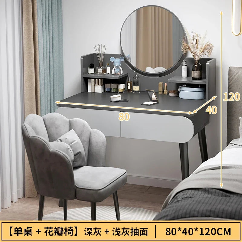 Black Girls Makeup Vanity Table Dresser Stand Drawers Storage Makeup Table Bedroom Desk Coiffeuse De Chambre Home Furniture