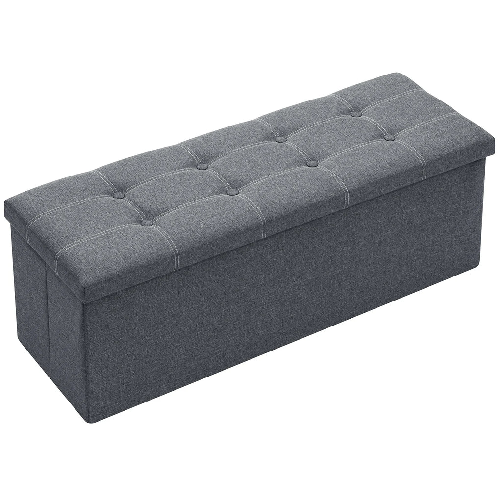 43" Storage Ottoman Bench with Divider, Multifunctional Foot Stool, Toy Chest & Shoe Bench for Bedroom, Living Room Home
