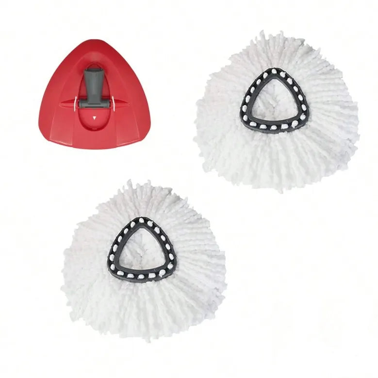 2 Mop Replace Heads, 1 Mop Base and 1 Mop Scrub Brush Set for for O-Cedar and Vileda, Compatible with EasyWring 1-Tank System
