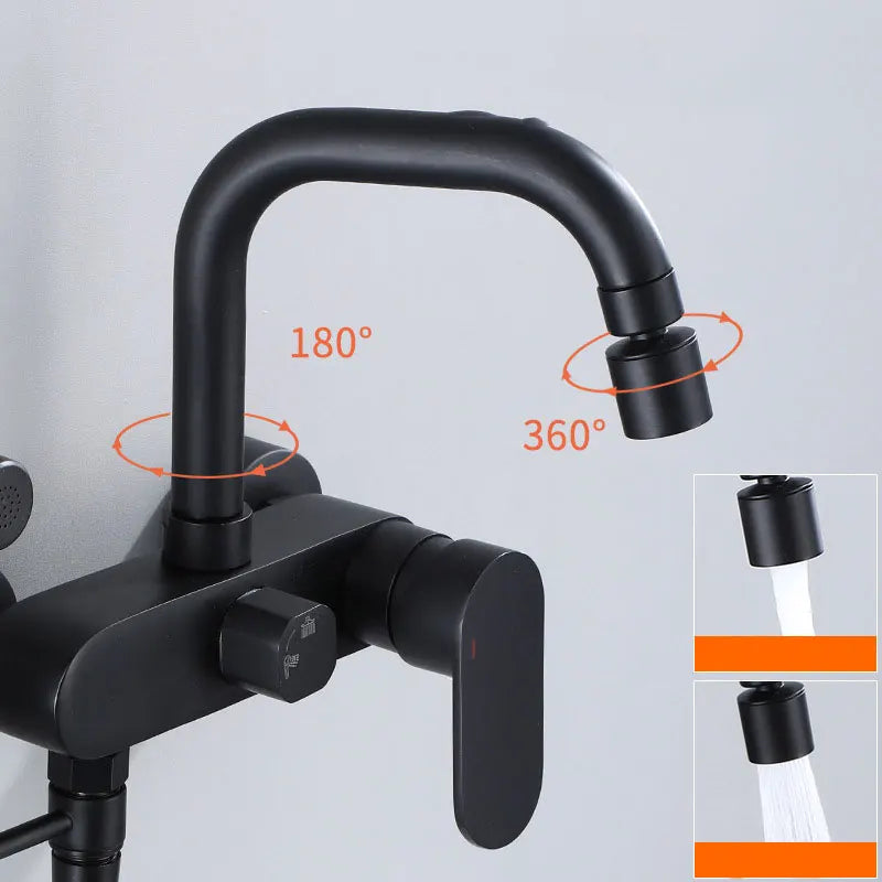 Black Brass  kitchen into the wall Hot and Cold Water Faucet wash Basin mop pool Bathtub wash spray Gun Faucet EY-YH1600