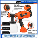 750W Electric Spray Gun 4 Nozzle Sizes 1200ml HVLP Household Paint Sprayer Flow Control Easy Spraying by PROSTORMER
