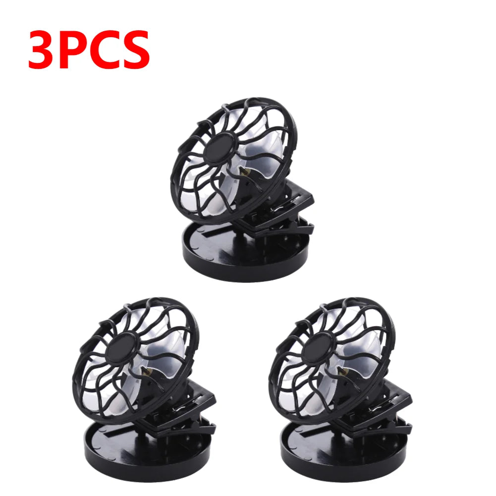 1/2/3PCS Solar Powered Cooling Fan Clip On Mini Solar Fan Outdoor Camp