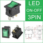 10/30/100Pcs KCD1 Snap-in Boat Rocker Switch Toggle Power SPST ON-OFF 2/3/4 Pin AC 250V 6A 125V 10A 2Pin Position Snap Switch
