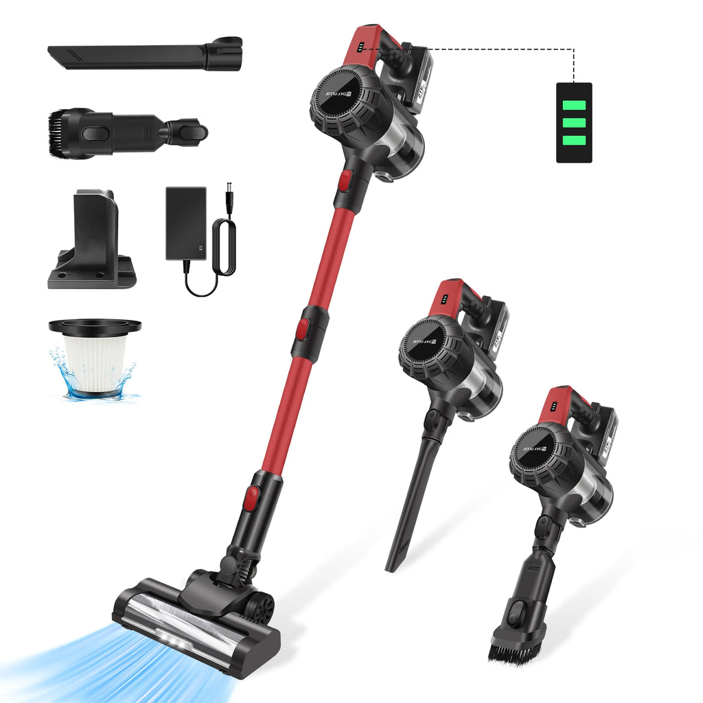 Cordless Vacuum Cleaner Poweful Vaccum Cleaner with 3000mAh Rechargeable Battery, 15KPA Powerful Pet Vacuum Cleaner