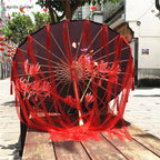 Star Oil Paper Waterproof Beach Umbrella Fan Chinese Dance Performance Lace Umbrella Classical Hanfu Fairy Parasol Paraguas