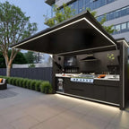 Stainless Steel Outdoor Kitchen Cabinets New Design Modern with Stove and BBQ Grill Set for Patio Backyard Custom