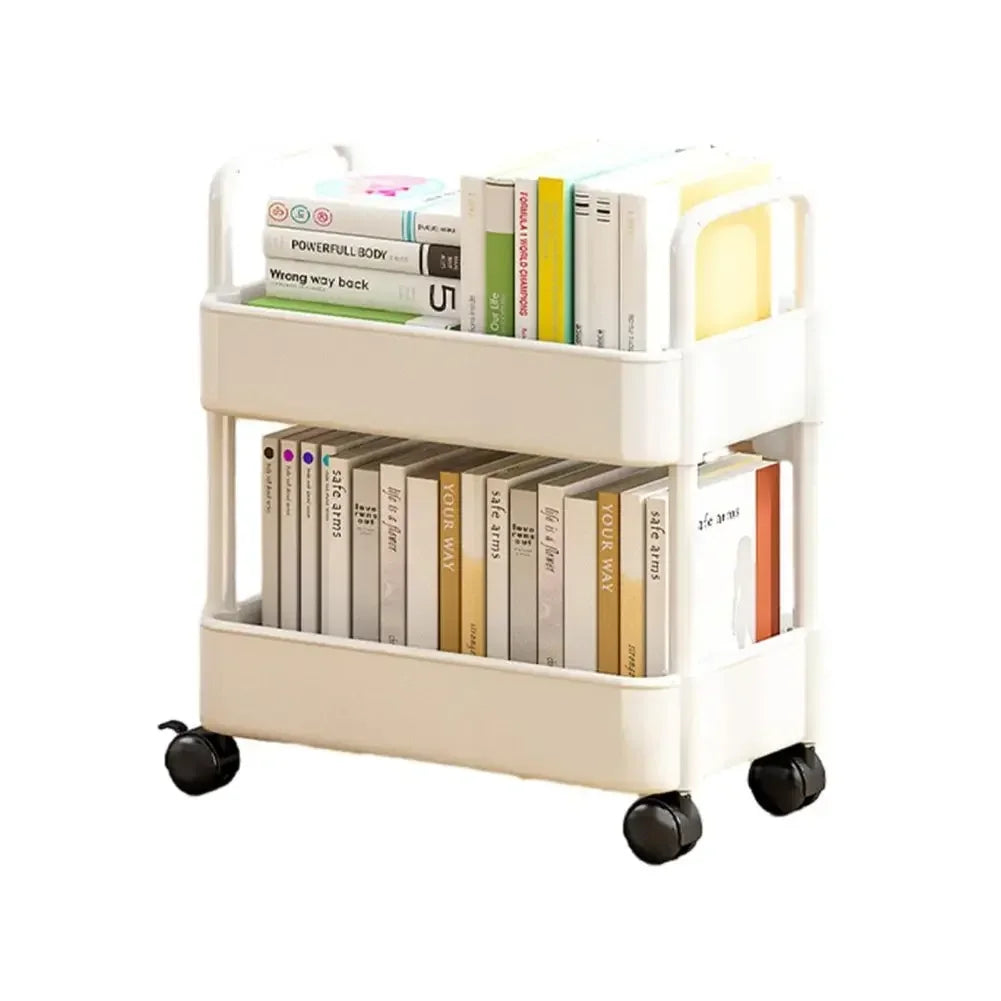 Rolling Storage Cart 20lbs Max Load Capacity 2 Tier Utility Cart Trolley On Wheels For Kitchen Bathroom Accessories
