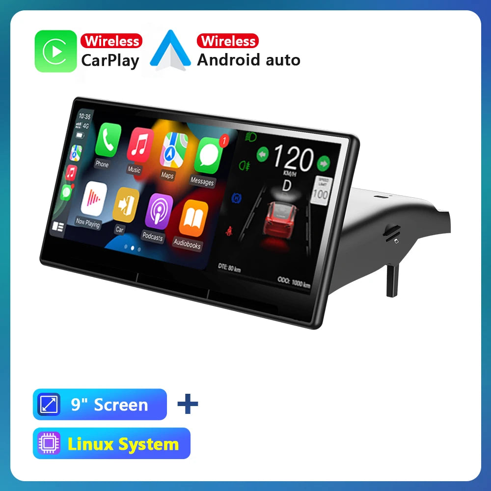 Podofo 9” Head Up Display For Tesla Model 3/Y Tesla HUD Display Carplay Android Auto WIFI Bluetooth OTA Power Speed Update