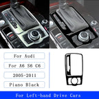 For Audi A6 S6 C6 2005-2011 Piano Black Centre Gear Shift transmission Panel Cover Car inside Trim Accessories Sticker