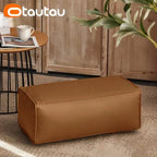 OTAUTAU Big Faux Leather Ottoman Pouf Stool with Filling Bean Bag Footrest Footstool Corner Door Side Seat Futon Frameless JD007