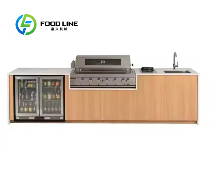 Customizable Cabinets Outdoor Kitchen Set With Bbq And Fridge Home Garden Barbecues Machine Bbq Grills Outdoor For Party