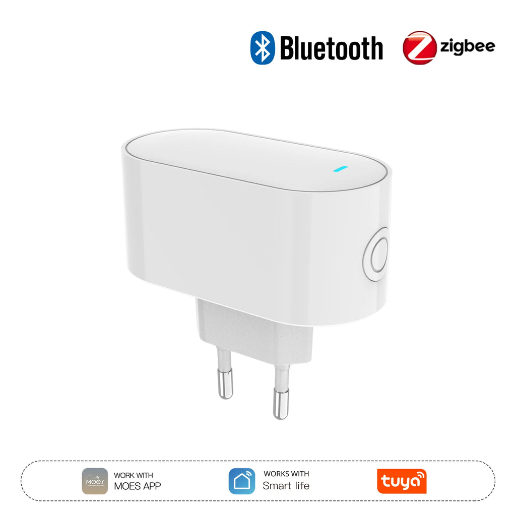 MOES Tuya Multi-mode Socket Gateway ZigBee Bluetooth BLE Mesh Smart Hub EU Version Smart Life App Remote Control Plug-in Type