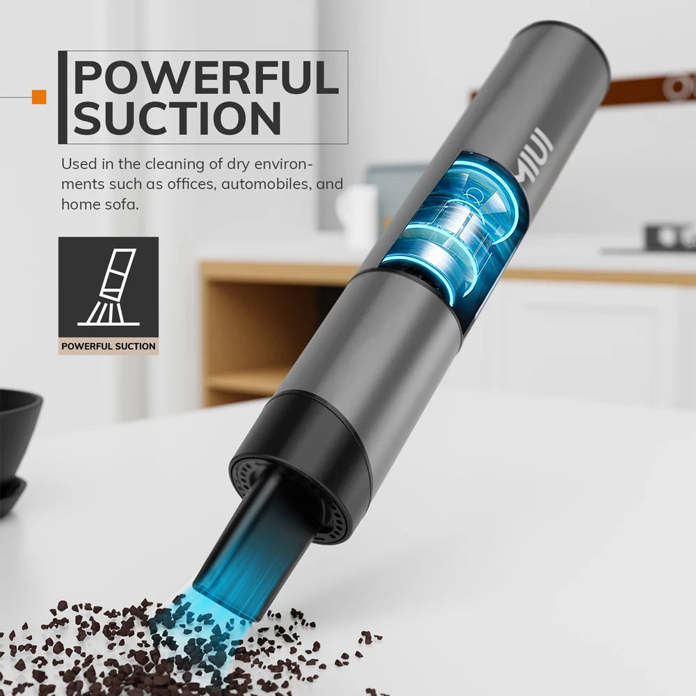 Cordless Vacuum Cleaner Portable USB Rechargeable Car Vacuum 2-Suction Power Mini & Cool Model-X（Aluminum Alloy）