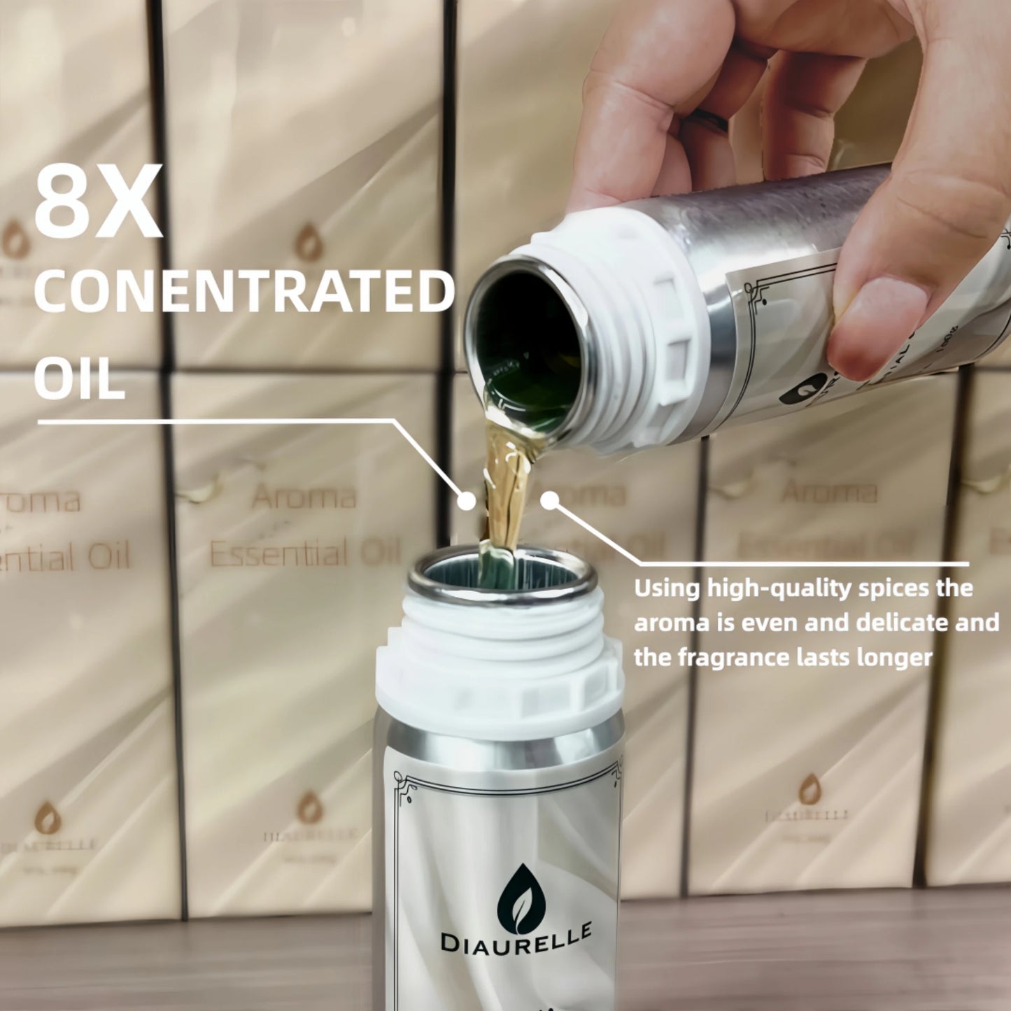 Diaurelle 100ML flower Aromatherapy For Diffuser Hotel Collection Fragrance Oil Pure Nature Plant Extract Aroma Essential Oil