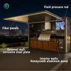 Modern Steel Outdoor Kitchen Cabinet Set Sink Storage Shelf Built-in Fridge Complete Kitchen Pod Shed Bar Pergola Customized