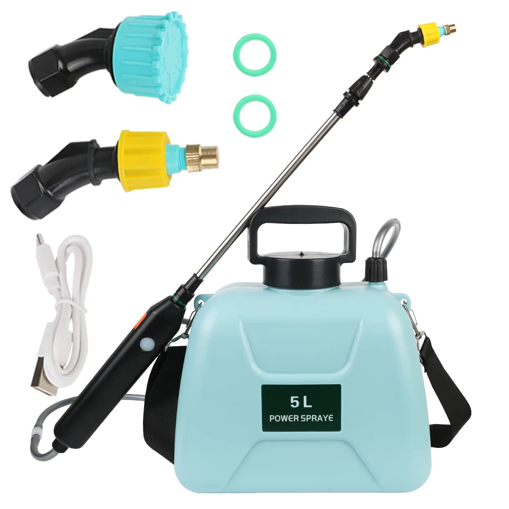 Electric Sprayer Automatic Spray Gun Garden Plant Mister USB Rechargeable Irrigation Tools Watering Can 5L Bucket Optional