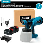 JAUHI 1500W 1000ML Cordless Electric Spray Gun with Battery Household Disinfection Sterilization Portable Paint Sprayer
