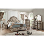 Dresser (WOOD TOP) in Antique Silver European Style Dressing Table Villa Furniture American Bedroom Vanity Mirror Solid Carved