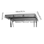 Outdoor Patio Swing Chair Canopy Replacement  3 Seater Garden Swing Seat Canopy Cover Waterproof Sun Shade Hammock Top Cover