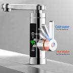 3300 W Silver Electric Instantaneous Water Heater, Electric Tap with LED,Kitchen Tap Suitable for Home, Hotel, Restaurant