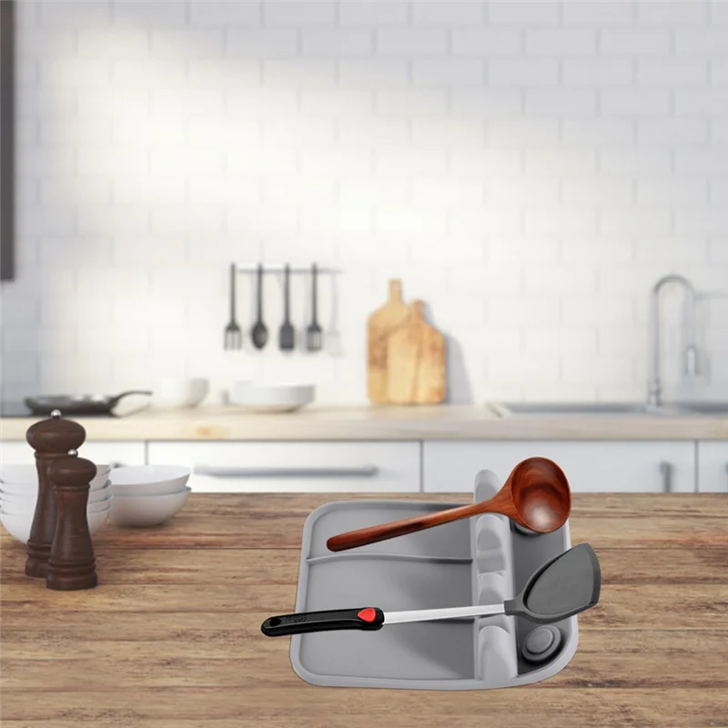 KYCOR-Silicone Kitchen Utensils Storage Tray Spoon Spatula Pot Lid Chopsticks Kitchen Utensils Placemat