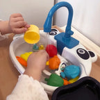 Children's Play Kitchen Toys Water Pretend Play House Kids Can Drain Wash Basin Sink Kids Kitchen Set Toy for Boys Girls Gifts