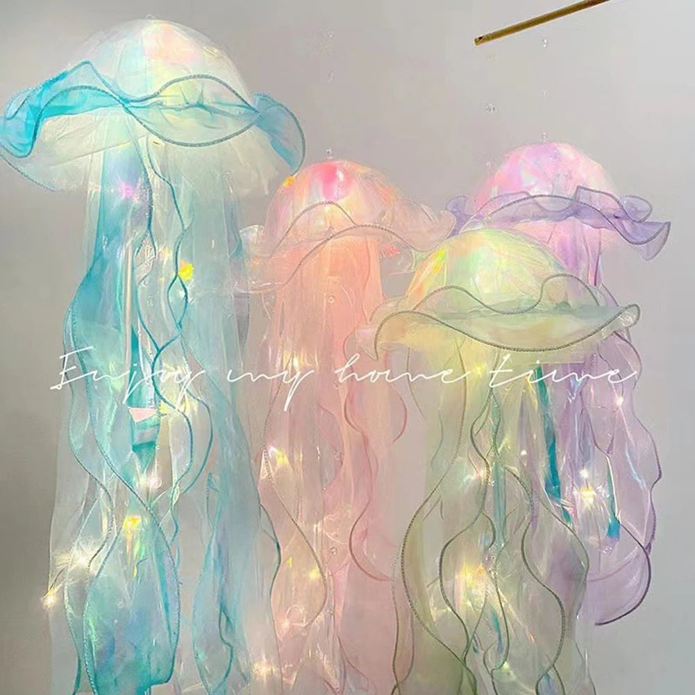 Beautiful Jellyfish Lamp Flower Girl Room Atmosphere Decoration Lamp Bedroom Colorful Nightlight Home Decoration