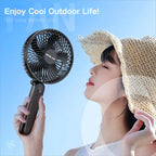 Opolar 10000mAh Handheld Mini Fan Foldable Camping Fan Silent Strong W