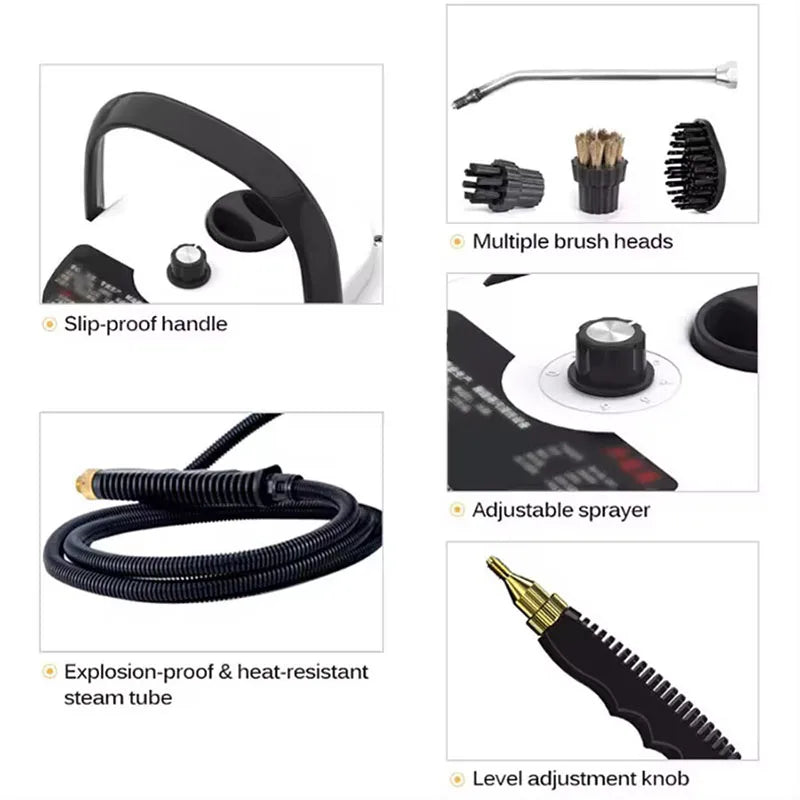 2025 NEW Steam Cleaner High Temperature Disinfection Air Conditioning Kitchen Range Hood Household/Car Steam Cleaner 220V