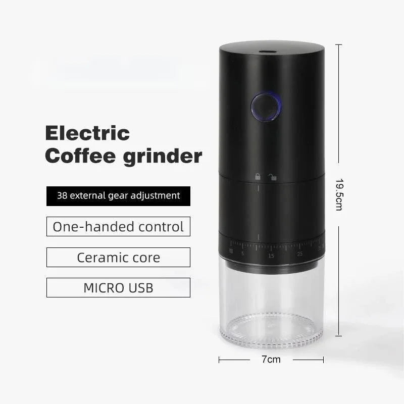 Electric Coffee Grinder, Rechargeable Portable Stainless Steel Blade, Automatic Grinding Machine for Coffee Beans