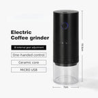 Electric Coffee Grinder, Rechargeable Portable Stainless Steel Blade, Automatic Grinding Machine for Coffee Beans