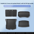 For Tesla Model 3 Highland Floor Mats 2024 Car Accessories TPE Waterproof Foot Pad Front Rear Trunk Mat Rear Seat Backrest Pad