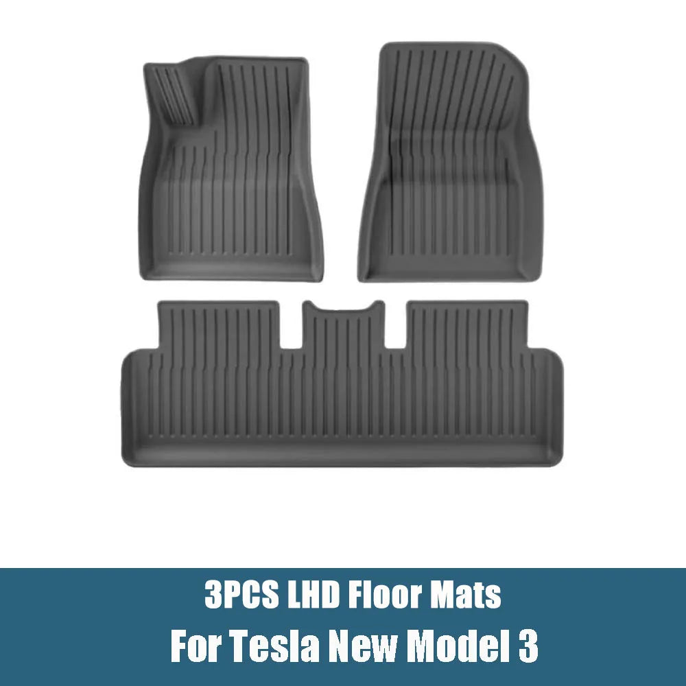 Floor Mats For Tesla Model 3 Highland 2025 All Weather Front Rear Cargo Liner Mat, Waterproof Anti-Slip Mats Accessories