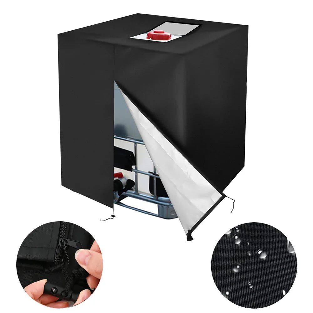 Zipper IBC Tote 275 Gallon 1000L Outdoor Water Tank Protective Cover(Green)