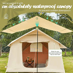 Air Glamping Tents with Hand Pump, Easy Setup Windproof Blow up Tent,4 Season Waterproof Oxford Fabric Infatable Tent