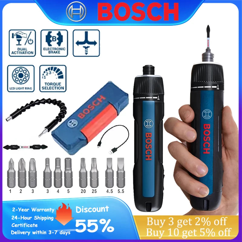 Global Brand BOSCH Go 3 Electric Screwdriver 3.6V 2Ah Cordless Mini Hand Drill Professional Woodwork Screw Driver PK BOSCH GO 2