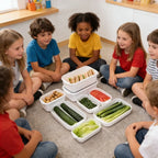 Kitchen Sealed Fresh Storage Containers 4 Size White Food Box for Refrigerator Organizer Storage Box