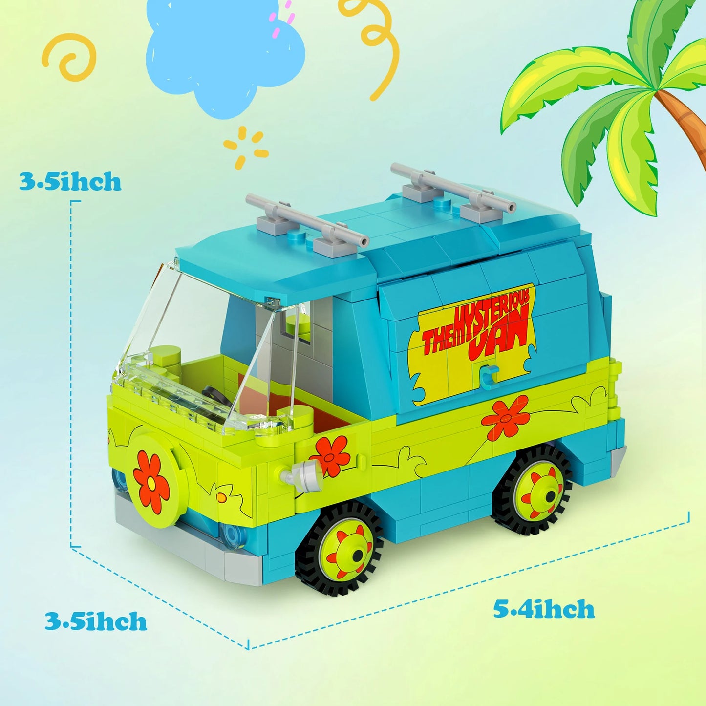 Mystery Machine Car Building Blocks - 320pc Scooby-Doo Vehicle Model Kit for Kids Gift | AlluCanFind