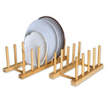 Wooden Plate Rack Kitchen Dishes Stand Plate Dish Drying Rack Cutting Boards Cups Organizer Shelf Multifunctional Display Stand