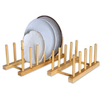 Wooden Plate Rack Kitchen Dishes Stand Plate Dish Drying Rack Cutting Boards Cups Organizer Shelf Multifunctional Display Stand