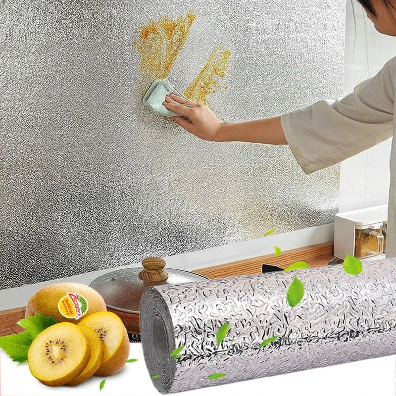 Oil-Proof Waterproof Kitchen Stickers Self Adhesive Fireproof Dehumidification Mildew-Proof Sticker For Furniture Kitchen Gadget