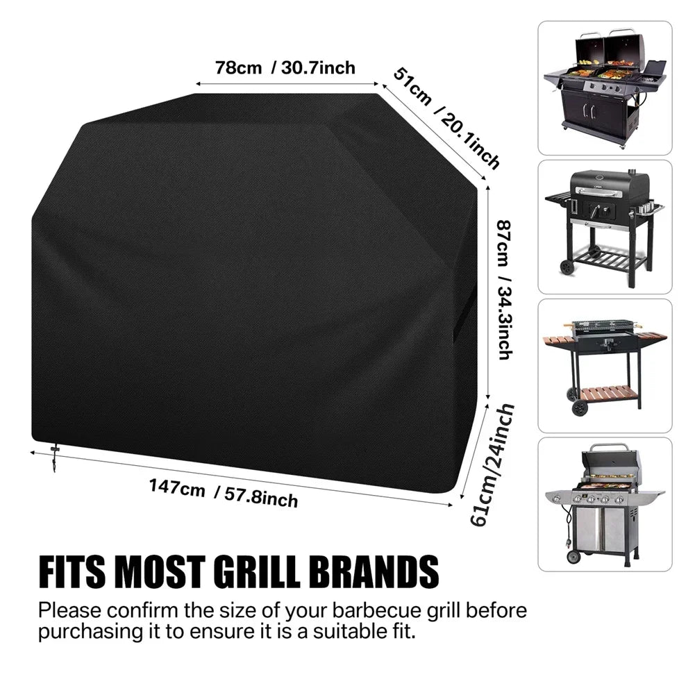 BBQ Grill Barbeque Cover Anti-Dust Waterproof Windproof Weber Charbroil Cover Outdoor Anti-UV Protective Large Barbecue Cover