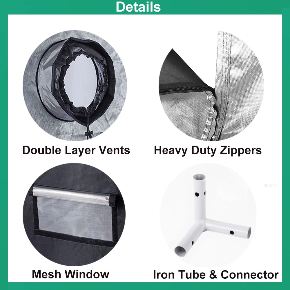 BEYLSION Hot Sell GrowBox Growing Tent 600D Growth Room Box For Indoor Plants Growing Home Greenhouse Tent Growing Plants